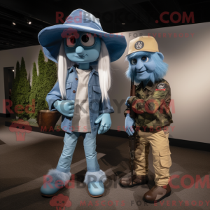 Blue Sniper maskot kostume...