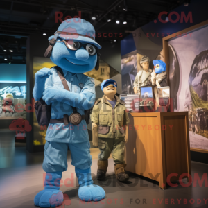 Blue Sniper maskot kostume...