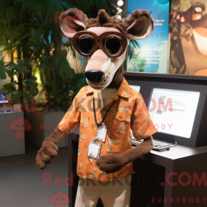 Brun Okapi maskot kostume...