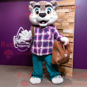 Purple Bobcat mascot...