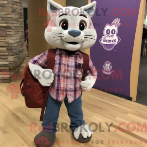 Purple Bobcat mascot...
