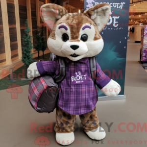 Lila Bobcat Maskottchen...