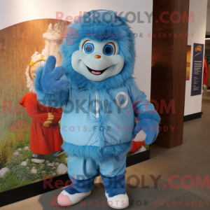 Blå men maskot kostyme...