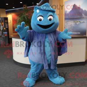 Blå men maskot kostume...