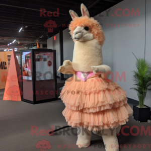 Peach Llama-mascottekostuum...