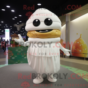 Hvid hamburger maskot...