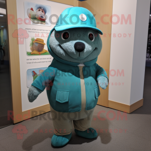 Teal Seal mascotte kostuum...