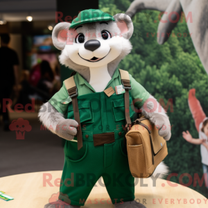 Grøn Ferret maskot kostume...
