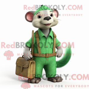Green Ferret mascot costume...