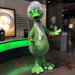 Grøn Swan maskot kostume...