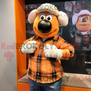 Maskotdraktfigur av oransje...
