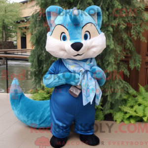 Blå Marten maskot kostume...