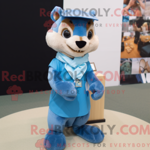 Blå Marten maskot kostume...