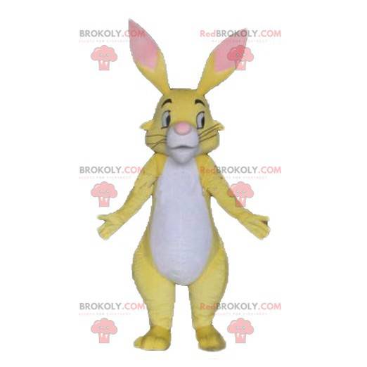 Mascotte de beau lapin jaune blanc et rose - Redbrokoly.com