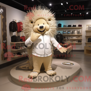 Beige Porcupine mascot...
