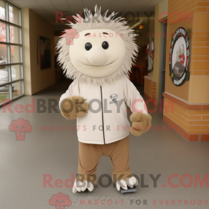Beige Piggsvin maskot drakt...