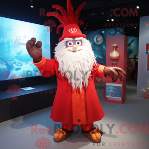 Red Wizard mascot costume...