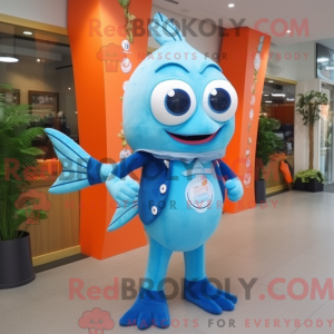Himmelblå laks maskot...