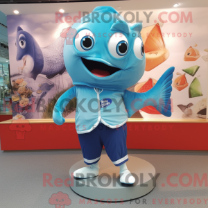 Sky Blue Salmon maskot...