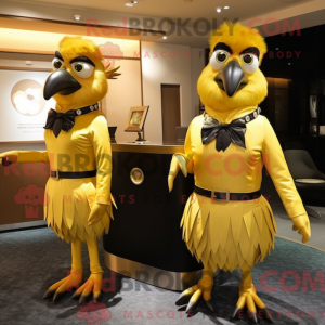 Gold Crow-maskotdraktfigur...