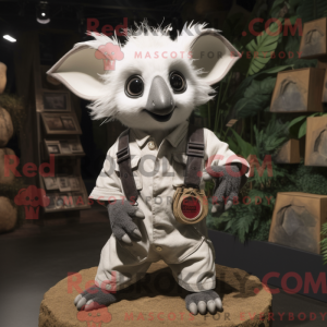 Wit Aye-Aye mascottekostuum...