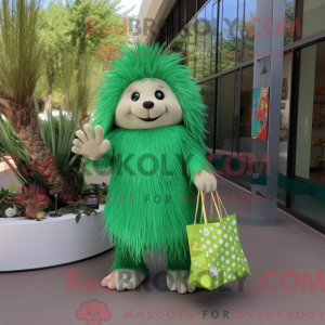 Grøn Porcupine maskot...