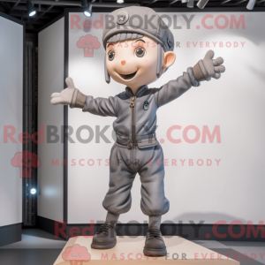 Gray Trapeze Artist mascot...