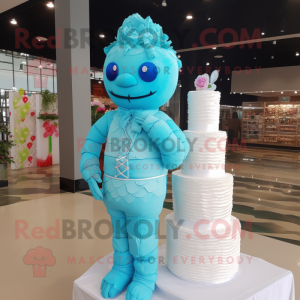 Cyan Bröllopstårta maskot...