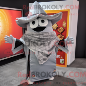 Fantasia de mascote nachos cinza com terno e xales - Nachos Mascotes - REBROKO_311446 - RedBrokoly.com