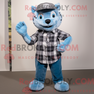 Blue Cat maskot draktfigur...