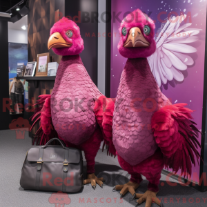 Magenta Guinea Fowl mascot...
