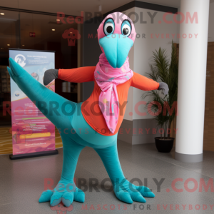 Blågrøn Flamingo maskot...