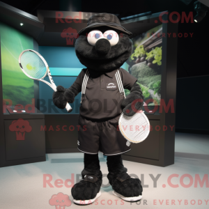 Zwart tennisracket...