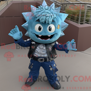 Blue Nachos mascot costume...