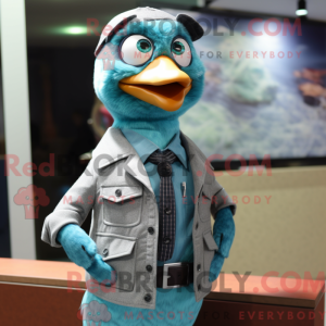 Teal Quail mascottekostuum...