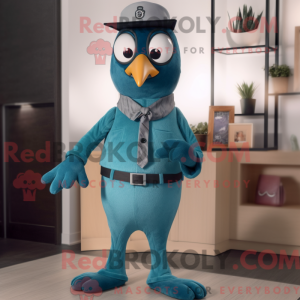 Blågrøn Quail maskot...