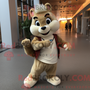 Beige ekorn maskot drakt...