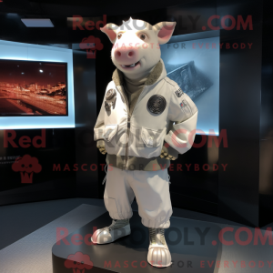 White Pig-mascottekostuum...