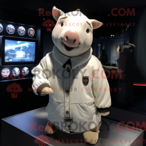White Pig mascot costume...