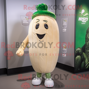 Beige Green Bean mascot...