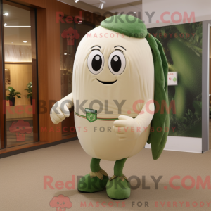 Beige Green Bean maskot...