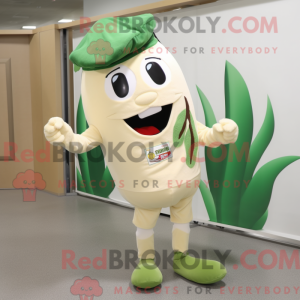 Beige gröna bönor maskerad...