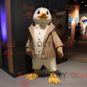 Tan Penguin maskot kostume...