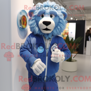 Blauer Löwe Maskottchen...