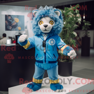 Blauer Löwe Maskottchen...