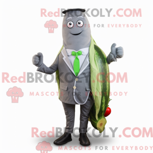 Grå agurk maskot kostume...