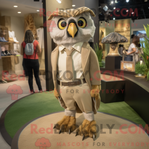 Tan Owl maskot kostyme...