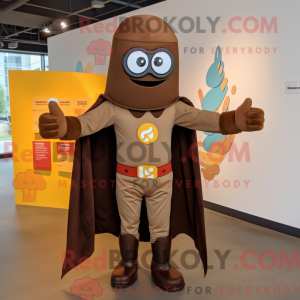 Brown Superhero mascot...