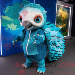 Cyan Pangolin mascot...