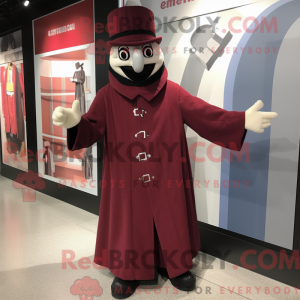 Maroon Mime maskot kostume...
